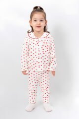 Kız Çocuk Önden Çıtçıtlı Pamuklu Pijama Takımı