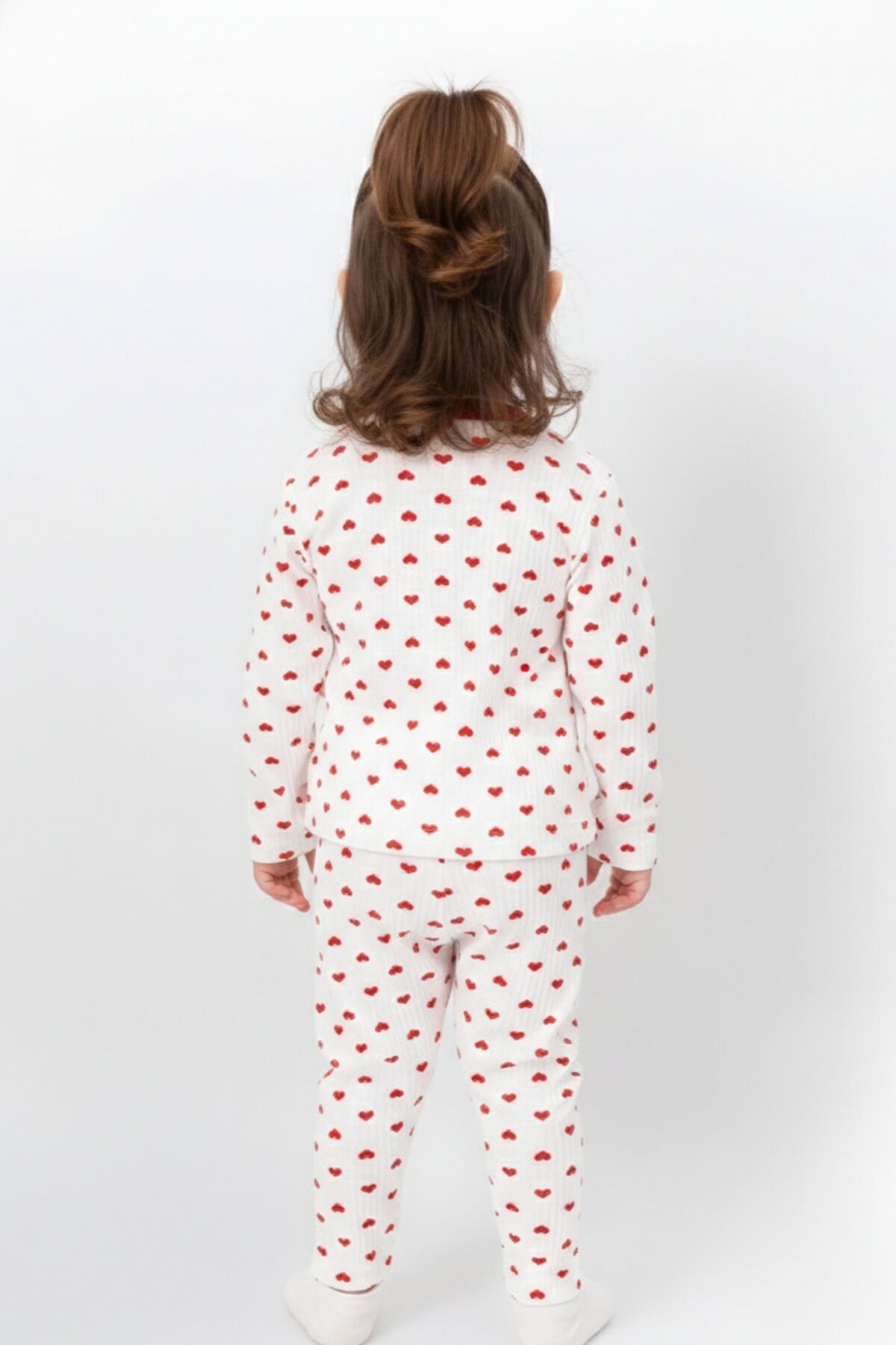 KALPLİ YAKASI KIRMIZI RAPORLU BEBEK TAKIM