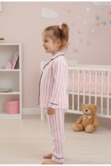 PEMBE ÇİZGİLİ KIZ ÇOCUK PİJAMA TAKIMI