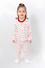 Kız Bebek Önden Çıtçıtlı Pamuklu Pijama Takımı