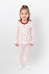 Kız Bebek Önden Çıtçıtlı Pamuklu Pijama Takımı