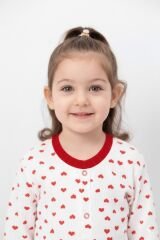 Kız Bebek Önden Çıtçıtlı Pamuklu Pijama Takımı