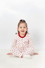 Kız Bebek Önden Çıtçıtlı Pamuklu Pijama Takımı